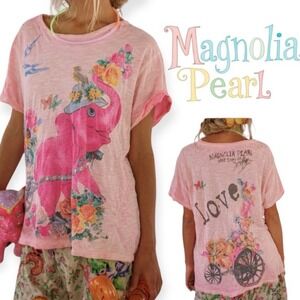 Magnolia Pearl T-Shirt Womens Size ALL Pink Azalea Dip Eye Elephant Tee NWT